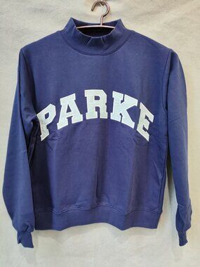💙Size S/M PARKE Mock Neck Varsity Logo Sweatshirt